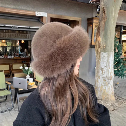 Mongolian Style Warm Fur Hat Women - Ear Protection Windproof Thick Snow Hat