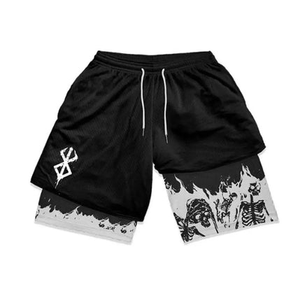 2-in-1-Turnshorts mit Berserker-Print für Herren