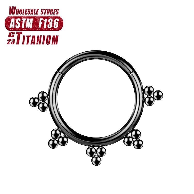 Nasenring aus implantatgeeignetem Titan – Nahtloser Klickverschluss mit Scharnier