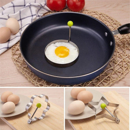 5pcs Stainless Steel Egg Mold Rings - Various Shapes