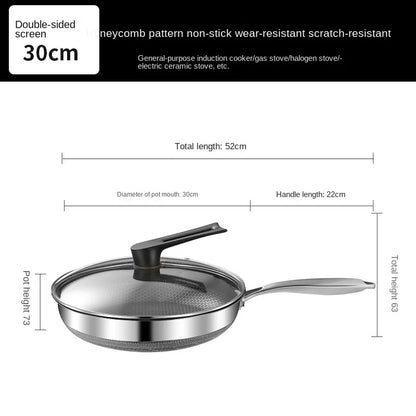 304 Stainless Steel Nonstick Frying Pan for Electromagnetic Cooking