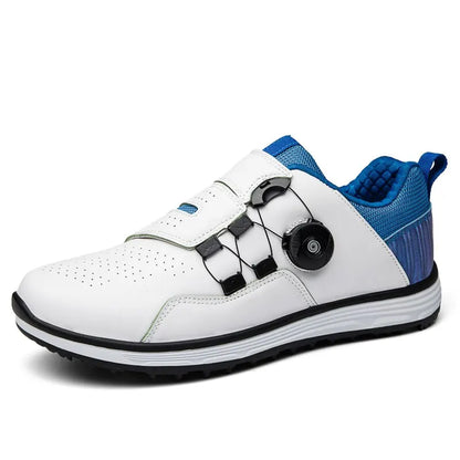 Waterproof Leather Golf Shoes - Knob Quick Lacing