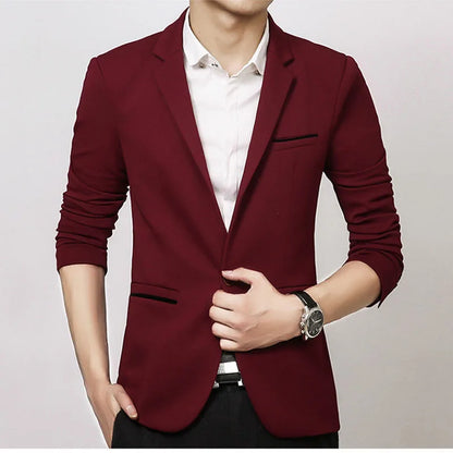 Classic Slim Fit Men's Blazer - Korean Style