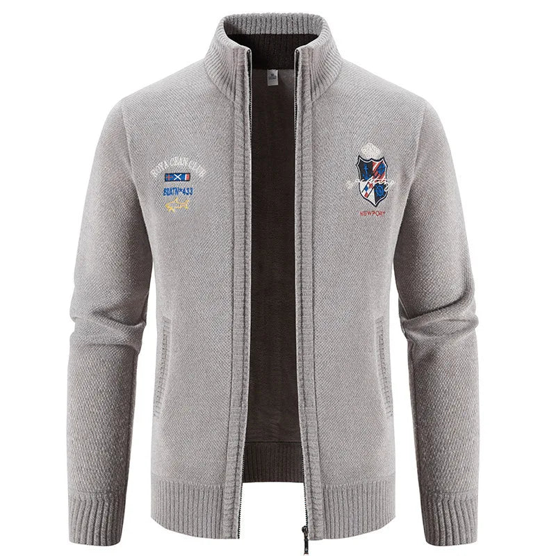 Warme Strickjacke mit Reißverschluss für Herren