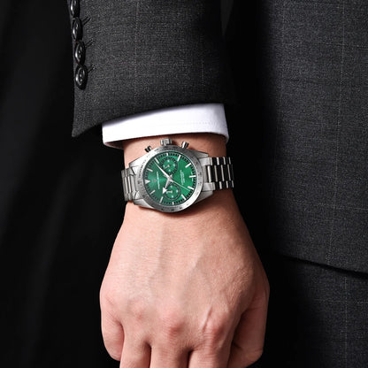 Pilot Sports Chronograph Watch for Men – Stainless Steel Quartz Waterproof Wristwatch