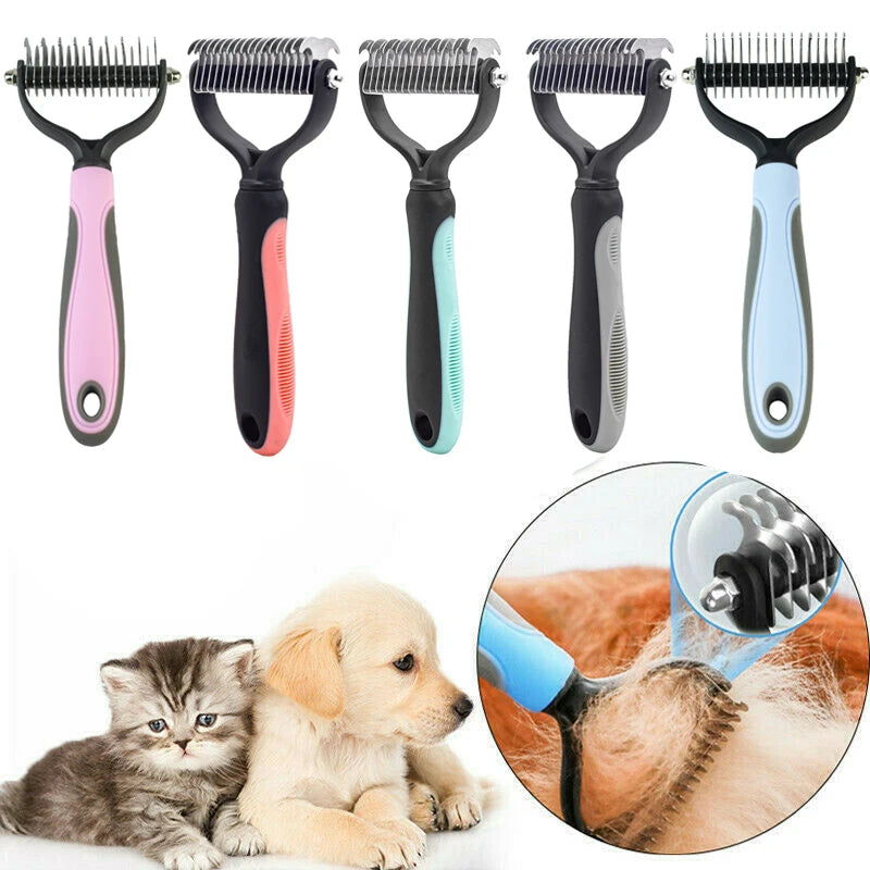 Double Sided Stainless Steel Dog Brush For Shedding
