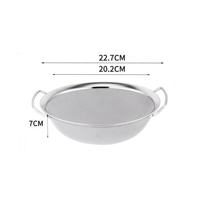 Flour Sieve Double Handle Stainless Steel Colander