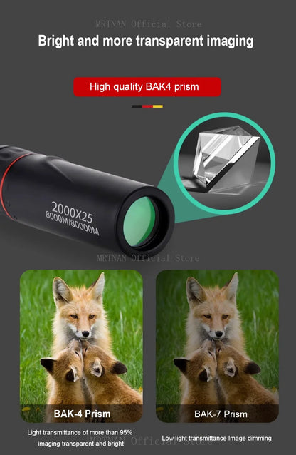 Mini tragbares 2000x25 HD Monokular-Teleskop - Handy-Teleskop