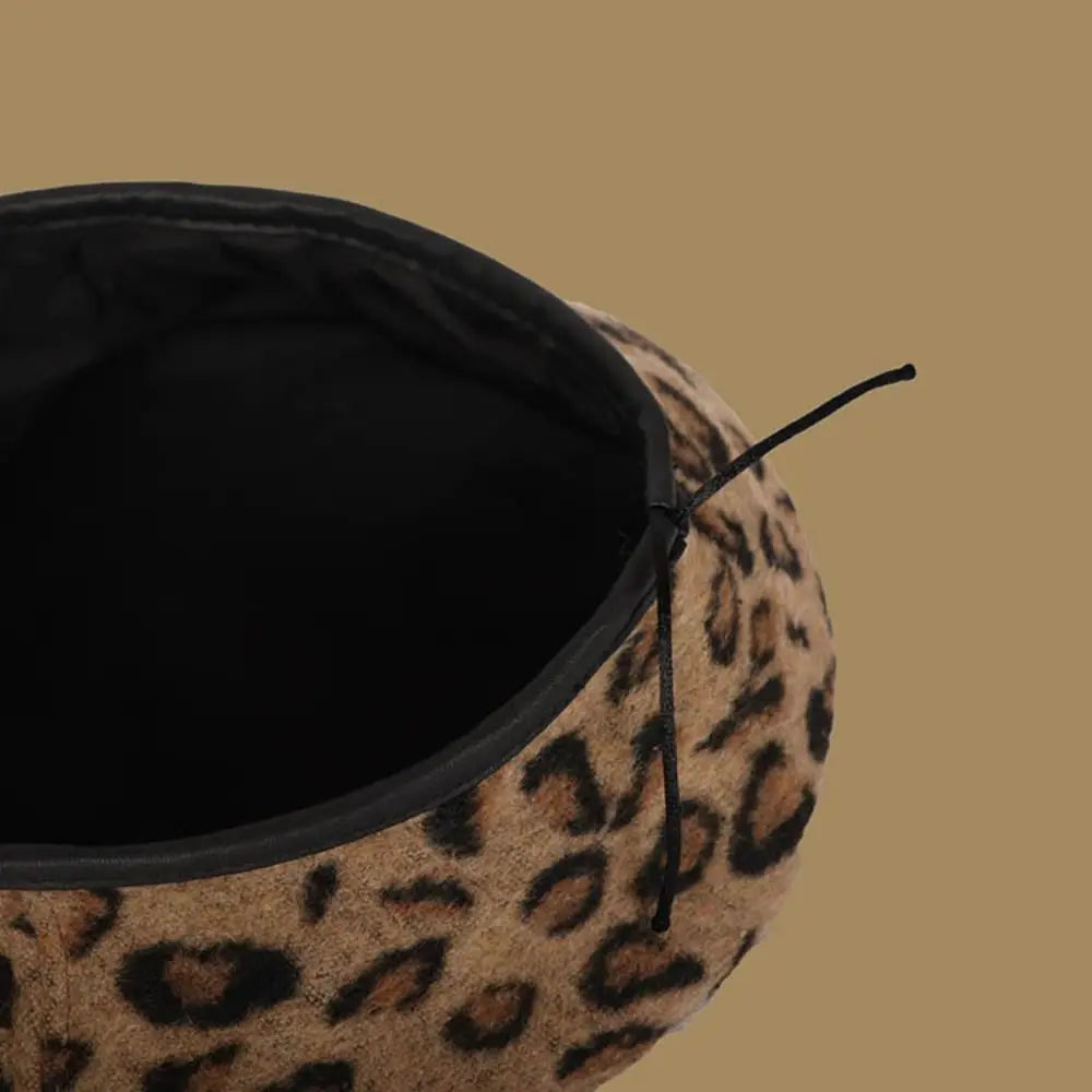 Damen-Plüsch-Bucket-Hat mit Leopardenmuster