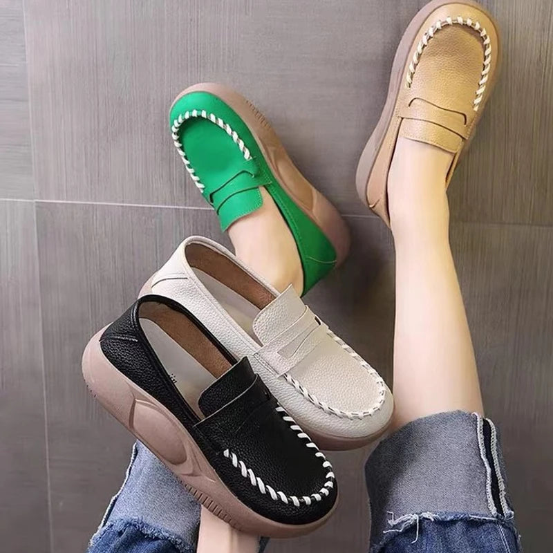 Damen-Loafer mit dicken Sohlen für Frühling und Herbst