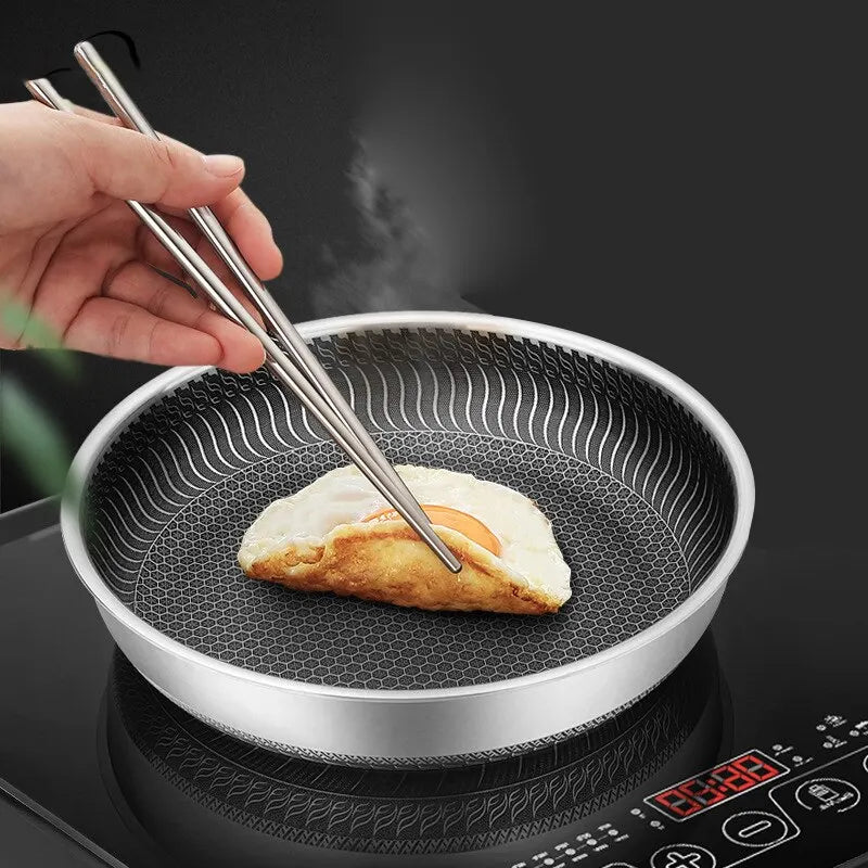 Whole Body Tri-Ply Stainless Steel Double-sided Frying Pan