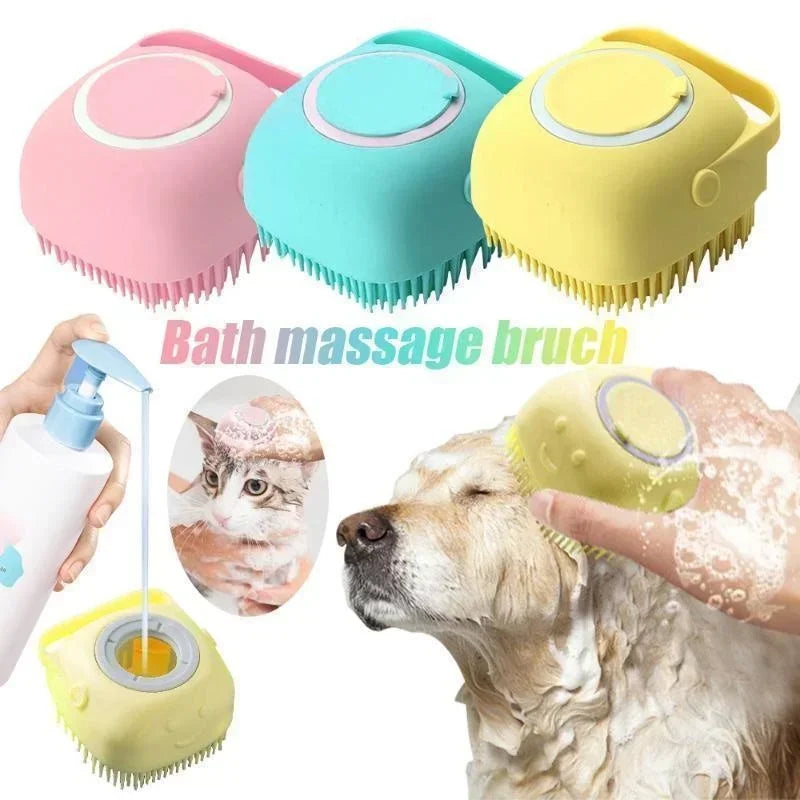 Brosse de bain pour animaux de compagnie - Brosse de bain pour gel douche