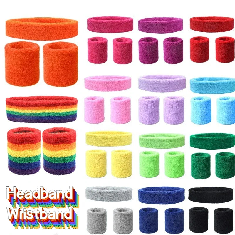 Fashionable Sports Headband & Wristband Towel Set