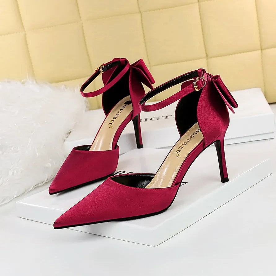 Women's Ultra-High Heels Velvet Hollow Out Ankle Strap Pumps