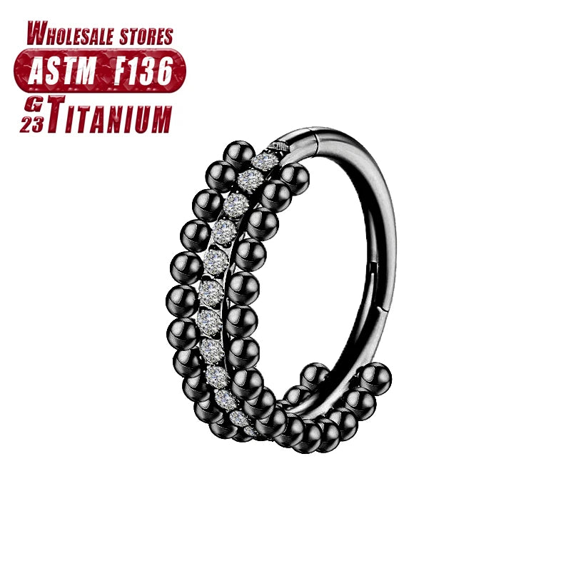 Nasenring aus implantatgeeignetem Titan – Nahtloser Klickverschluss mit Scharnier