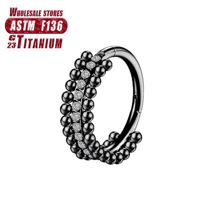 Nasenring aus implantatgeeignetem Titan – Nahtloser Klickverschluss mit Scharnier