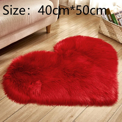Heart Shaped Anti-Slip Faux Fur Rugs