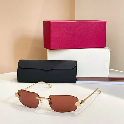 Randlose rechteckige Sonnenbrille für Damen