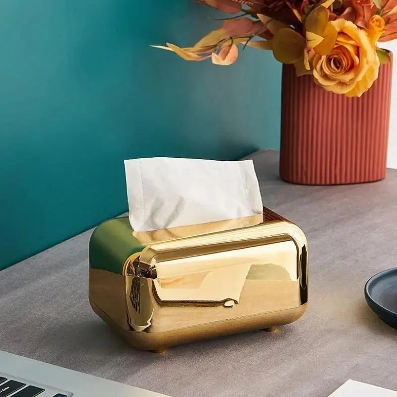 Goldener Taschentuchbox-Halter für die Küche