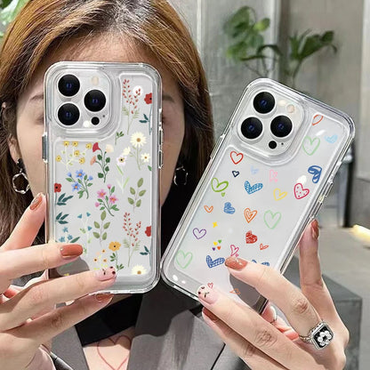 Floral Silicone Clear Case for Xiaomi Redmi Note and C Series