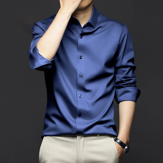 Men's Silky Draped Non‑Iron Muscle Fit Shirt