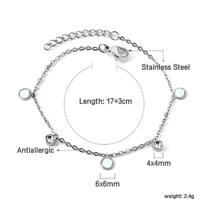 Damenarmband aus vergoldetem Edelstahl mit weißer Muschel und Zirkonia