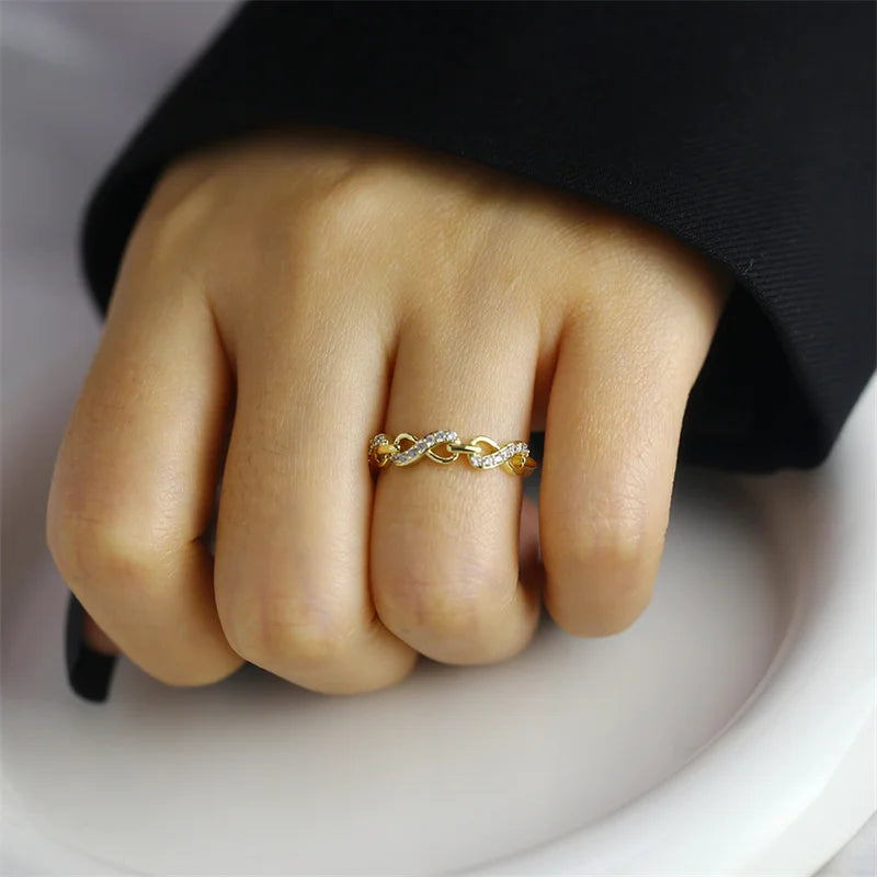 Adjustable Zircon Heart Rings for Women