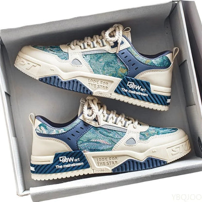 Herren Canvas Sneakers Atmungsaktiv Dicke Sohle