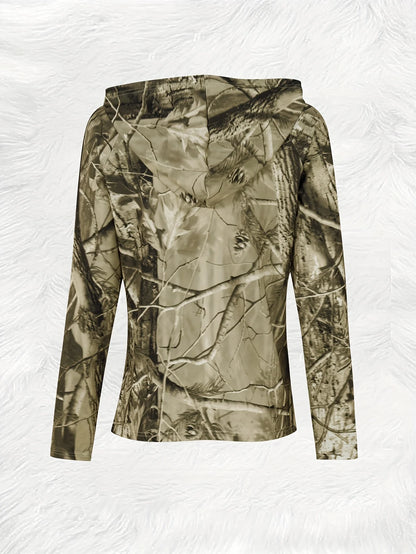 Branches Pattern Full Print Zip-Up Hoodie