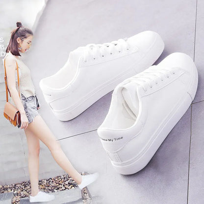 Autumn Rose Embroidery Thick Soled Leather Casual Shoes