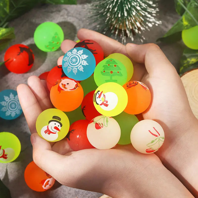 12/30 PCS Luminous Christmas Bouncy Balls