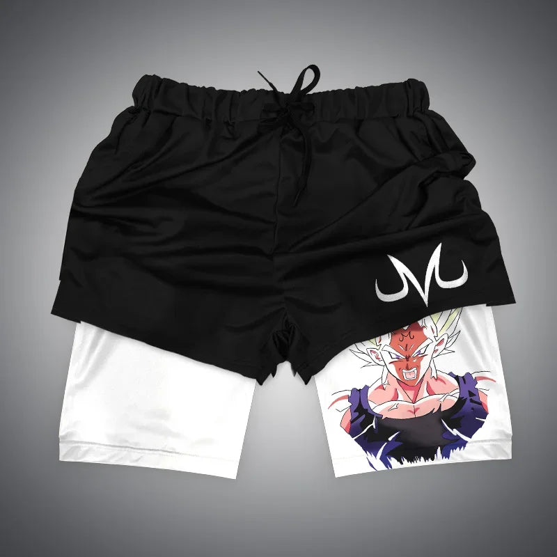 Dragon Ball & One Piece Anime Print Gym Shorts
