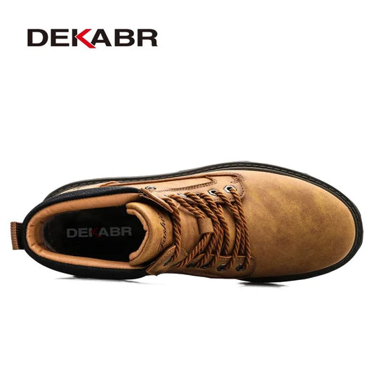 Men’s Warm Fur Lined Boots –  Wear-Resistant Comfort Retro Winter Shoes