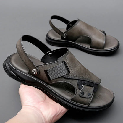 Chaussures d'extérieur décontractées pour hommes - Sandales en cuir respirantes