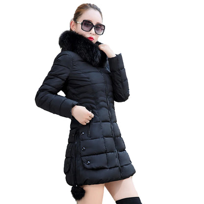 Hooded Winter Coat Fur Collar Jacket