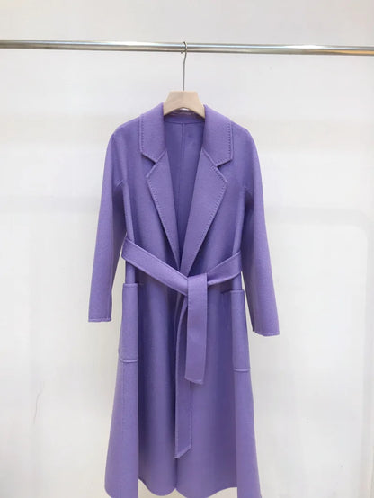 Women's Handmade Double-Sided Woollen Long Coat