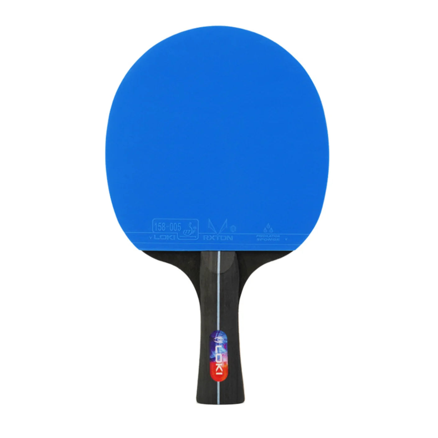 Raquette de tennis de table à manche long – Raquette de ping-pong bleue avec revêtement à haute adhérence