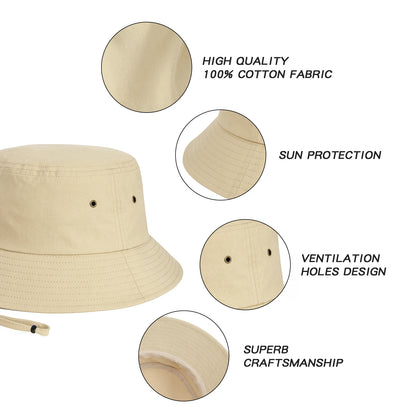 Unisex Bucket Hat Wide Brim Sun Hat – UV Protection Summer Fishing Hat