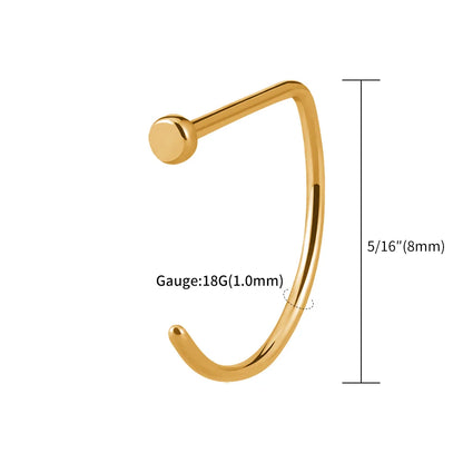 5PCS 20G Titanium Open D Shape Nose Ring Hoop