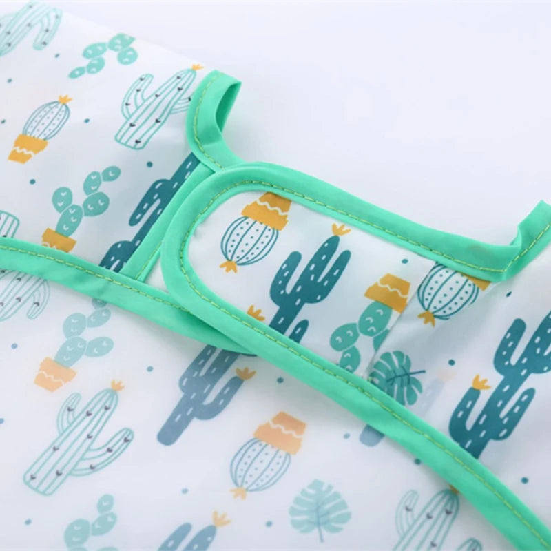 Waterproof Long Sleeve Baby Silicone Cartoon Soft Bibs