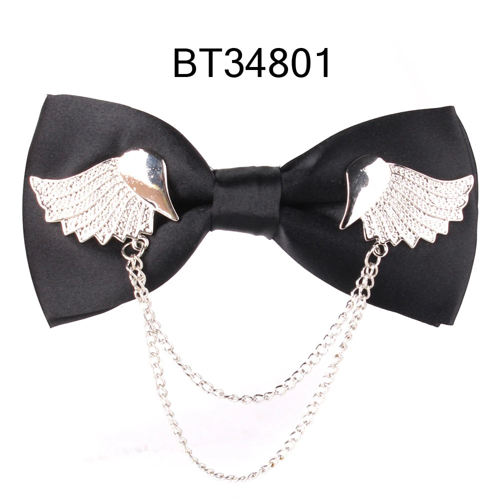 Black Metal Decorated Bowtie for Men