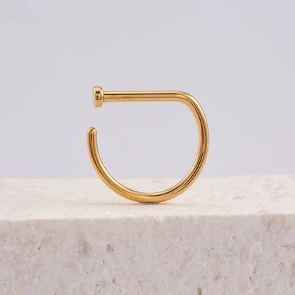 5PCS 20G Titanium Open D Shape Nose Ring Hoop