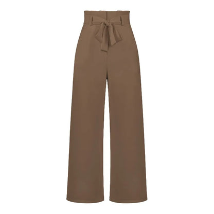 Women's Wide Leg Y2k Trousers - Elastic Waist Long Pants