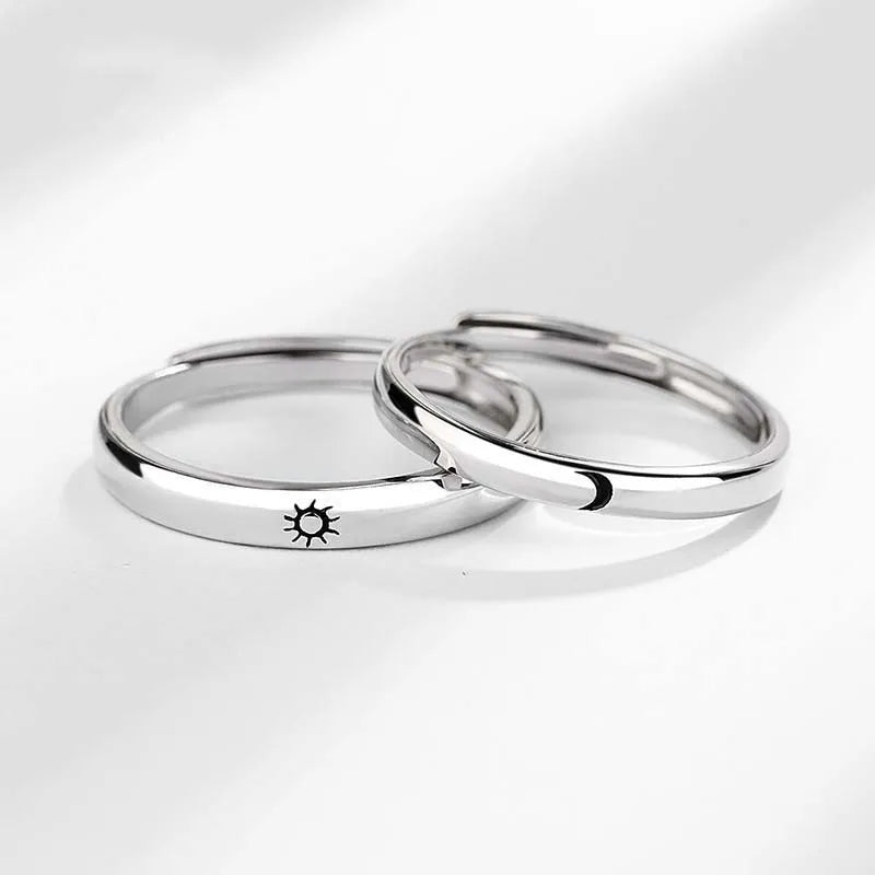 Dämonenaugen-Engelsflügel-Ring – Verstellbarer Unisex-Partnerring aus Legierung