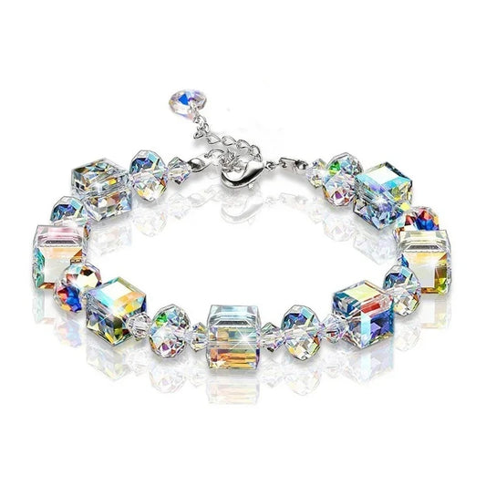 Women's Cube Crystal Beads Bracelet