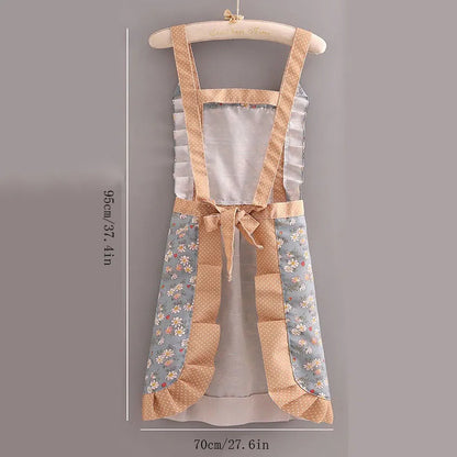 Breathable Floral Kitchen Apron for Adults