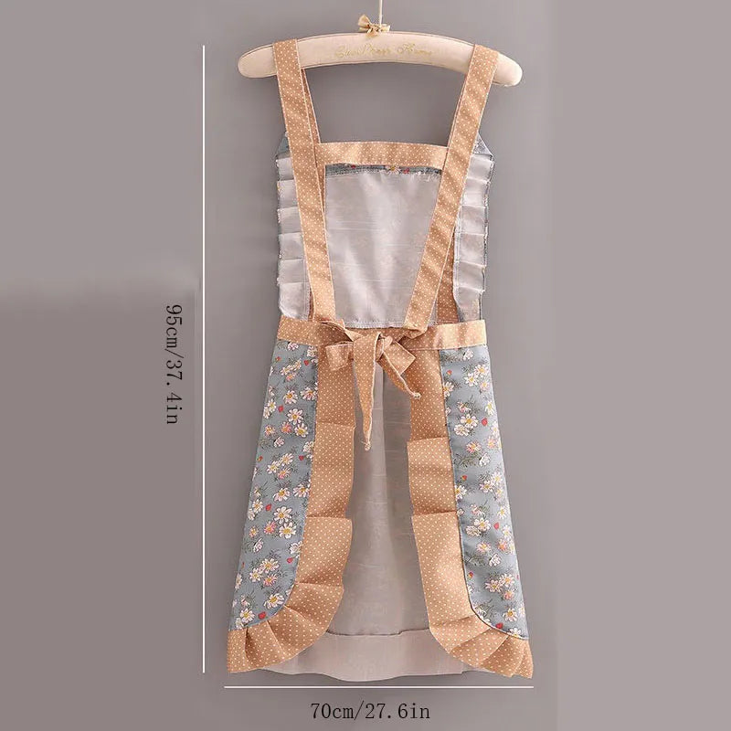 Breathable Floral Kitchen Apron for Adults