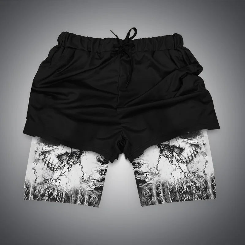 Gym-Shorts mit Dragon Ball &amp; One Piece-Anime-Print