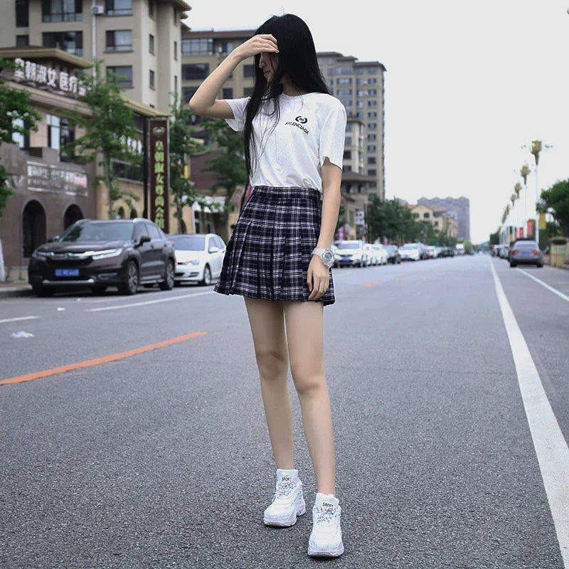 Cute Harajuku Plaid Mini Skirt