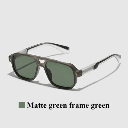 Men's Retro UV400 Transparent Frame Sunglasses